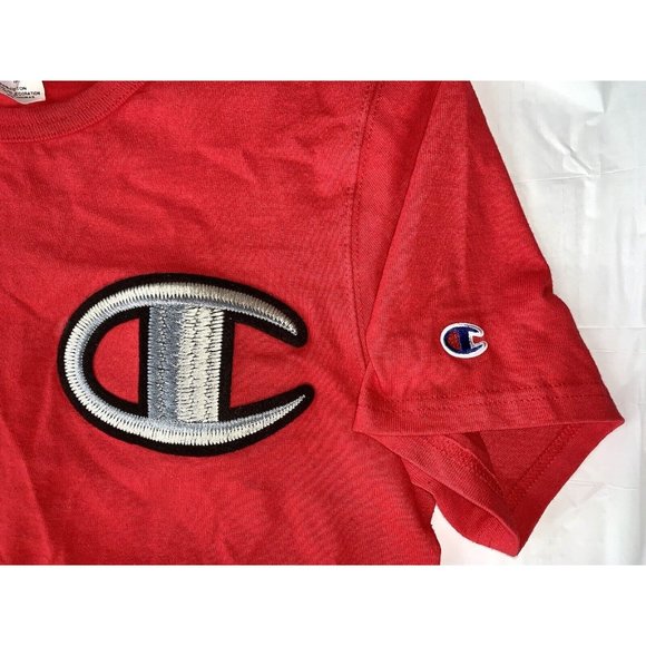 Vintage 90’s Champion Blue Bar T-Shirt Rare Tweed Embroidery Size XS Men RARE - Picture 4 of 6